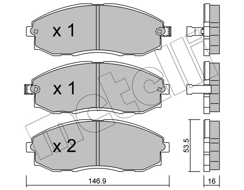 Kit pastiglie freno, Freno a disco - 22-0297-0 METELLI