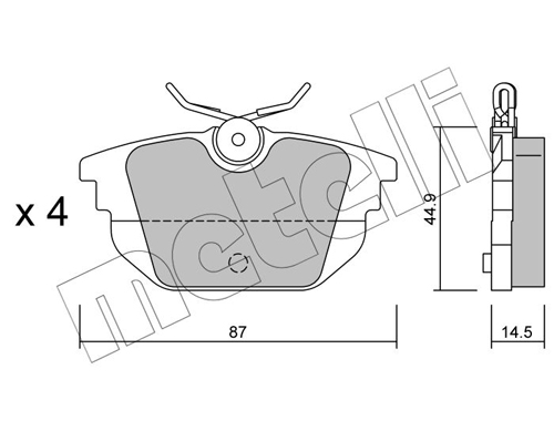 Brake Pad Set, disc brake - 22-0299-0 METELLI