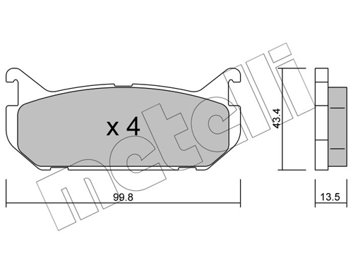 Brake Pad Set, disc brake - 22-0303-0 METELLI