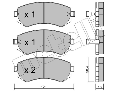 Brake Pad Set, disc brake - 22-0304-0 METELLI