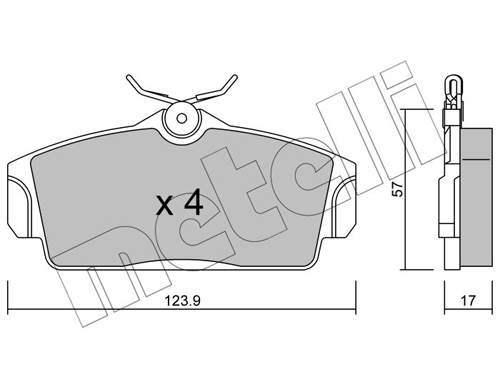 Kit pastiglie freno, Freno a disco - 22-0305-0 METELLI