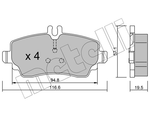 Brake Pad Set, disc brake - 22-0310-1 METELLI