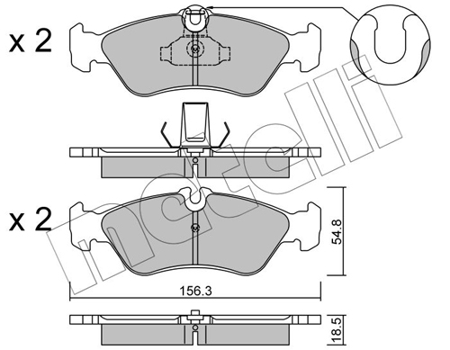 Brake Pad Set, disc brake - 22-0311-0 METELLI
