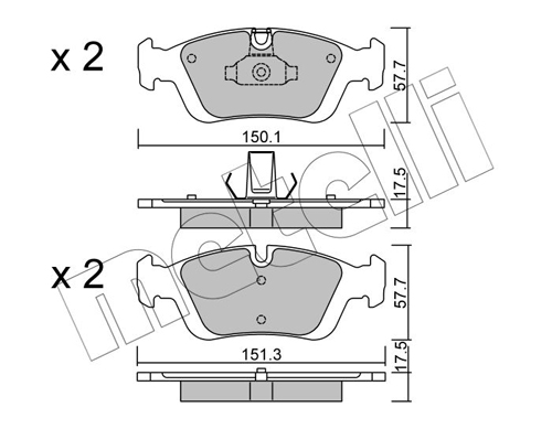 Brake Pad Set, disc brake - 22-0312-0 METELLI