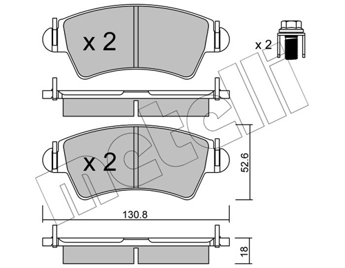 Brake Pad Set, disc brake - 22-0313-0 METELLI