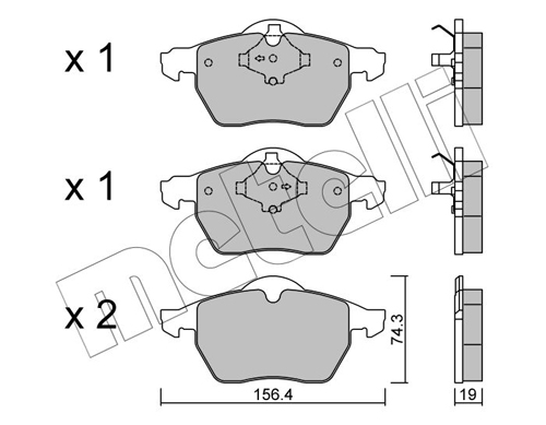 Brake Pad Set, disc brake - 22-0314-1 METELLI