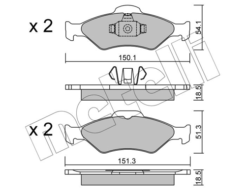 Brake Pad Set, disc brake - 22-0315-0 METELLI