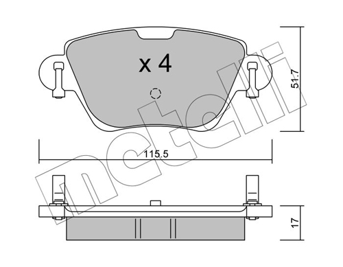 Kit pastiglie freno, Freno a disco - 22-0319-0 METELLI