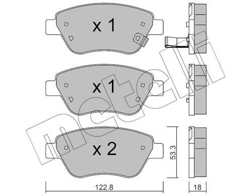 Brake Pad Set, disc brake - 22-0321-2 METELLI