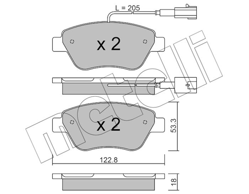 Kit pastiglie freno, Freno a disco - 22-0321-3 METELLI