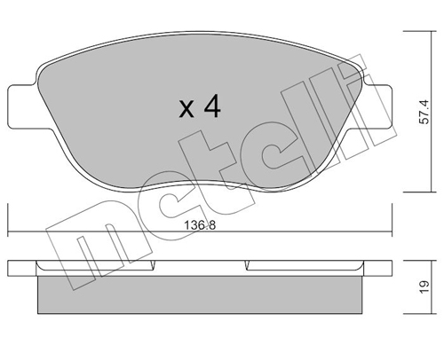 Kit pastiglie freno, Freno a disco - 22-0322-1 METELLI