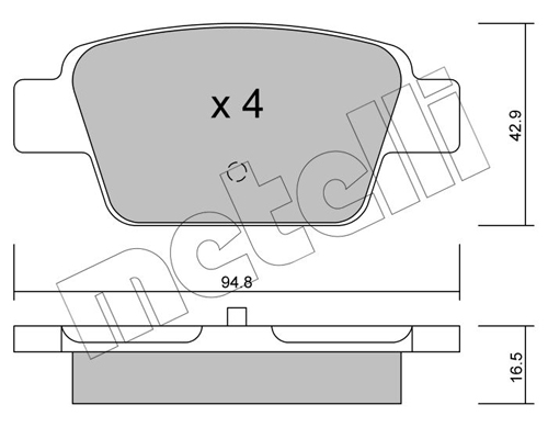 Brake Pad Set, disc brake - 22-0323-0 METELLI