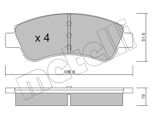 Brake Pad Set, disc brake - 22-0327-0 METELLI