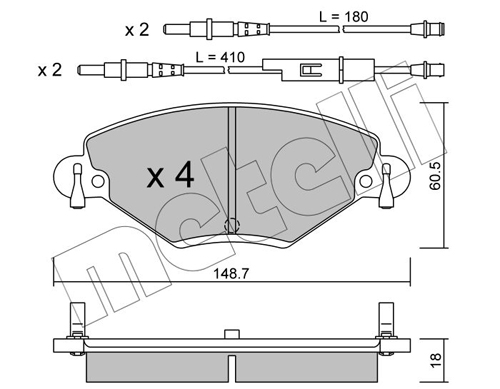 Brake Pad Set, disc brake - 22-0331-0 METELLI