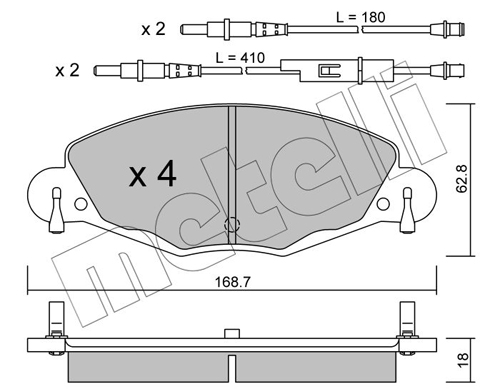 Brake Pad Set, disc brake - 22-0332-0 METELLI