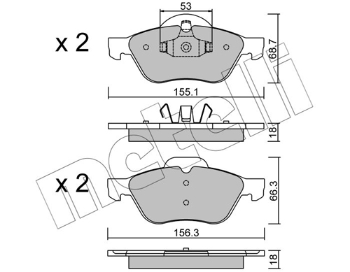 Brake Pad Set, disc brake - 22-0335-0 METELLI