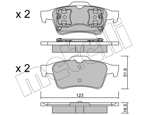 Brake Pad Set, disc brake - 22-0337-0 METELLI