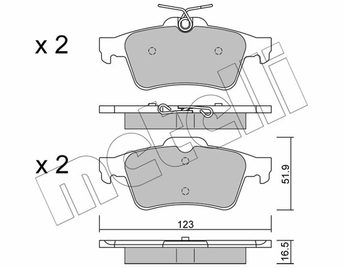 Brake Pad Set, disc brake - 22-0337-1 METELLI