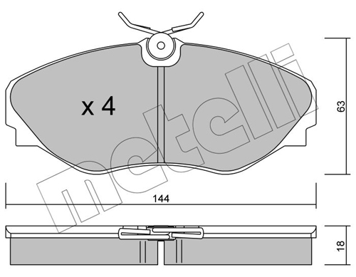 Brake Pad Set, disc brake - 22-0338-0 METELLI