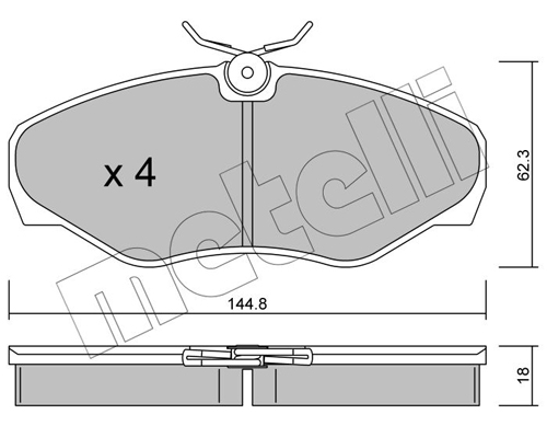 Kit pastiglie freno, Freno a disco - 22-0338-2 METELLI