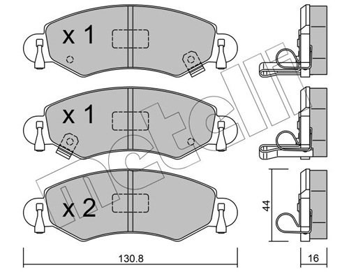 Brake Pad Set, disc brake - 22-0339-0 METELLI