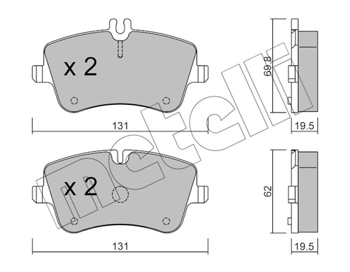 Brake Pad Set, disc brake - 22-0342-0 METELLI
