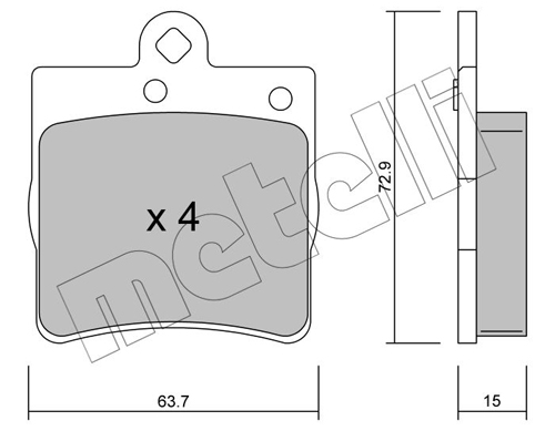 Brake Pad Set, disc brake - 22-0343-0 METELLI
