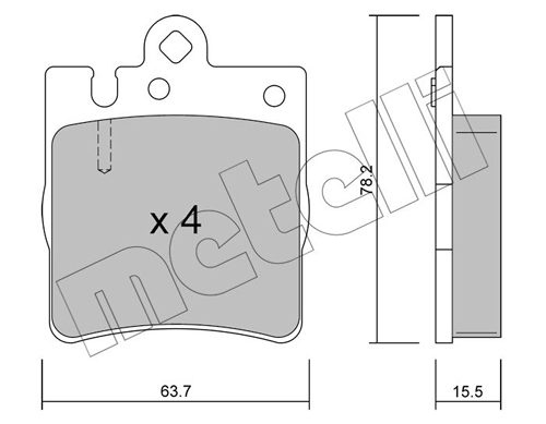 Brake Pad Set, disc brake - 22-0344-0 METELLI