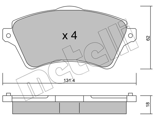 Brake Pad Set, disc brake - 22-0349-0 METELLI