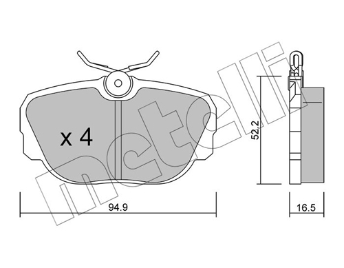 Brake Pad Set, disc brake - 22-0351-0 METELLI