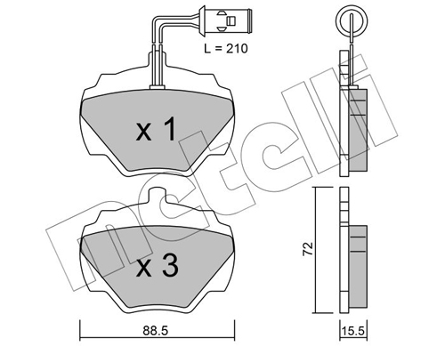 Brake Pad Set, disc brake - 22-0353-1 METELLI