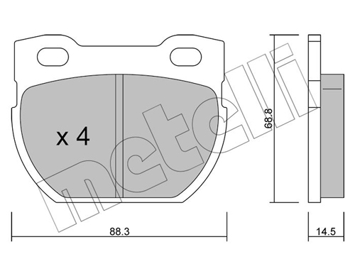 Brake Pad Set, disc brake - 22-0354-0 METELLI
