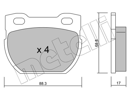 Kit pastiglie freno, Freno a disco - 22-0354-1 METELLI