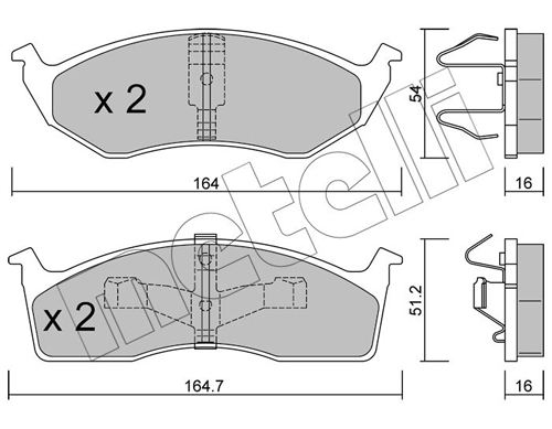 Brake Pad Set, disc brake - 22-0356-1 METELLI