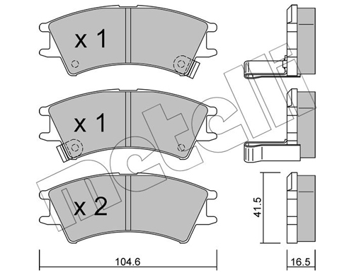 Kit pastiglie freno, Freno a disco - 22-0361-0 METELLI