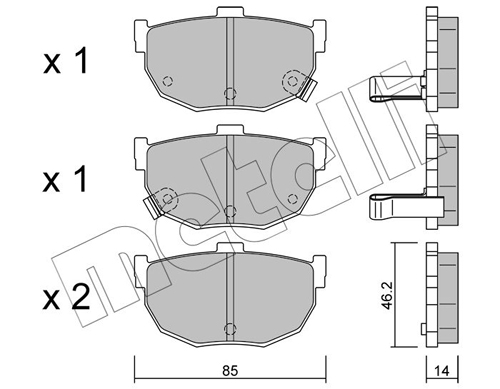 Brake Pad Set, disc brake - 22-0362-0 METELLI