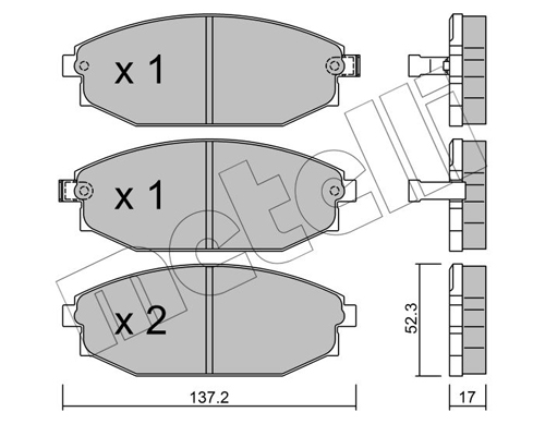 Kit pastiglie freno, Freno a disco - 22-0363-0 METELLI