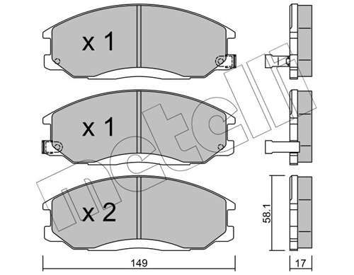 Kit pastiglie freno, Freno a disco - 22-0364-0 METELLI