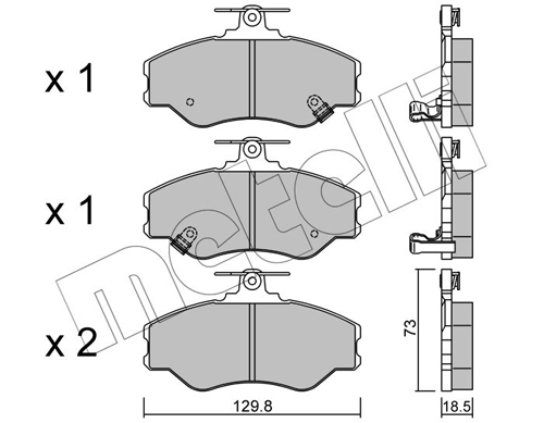 Bremsbelagsatz, Scheibenbremse - 22-0366-0 METELLI