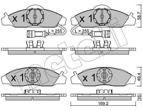 Brake Pad Set, disc brake - 22-0368-0 METELLI