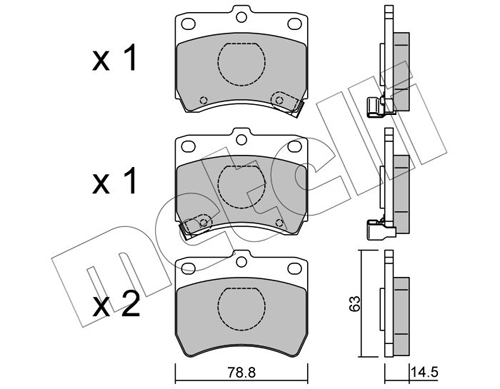 Kit pastiglie freno, Freno a disco - 22-0370-0 METELLI