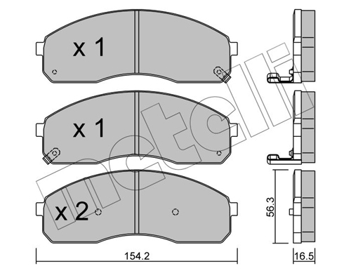 Kit pastiglie freno, Freno a disco - 22-0374-0 METELLI