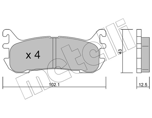 Brake Pad Set, disc brake - 22-0393-0 METELLI
