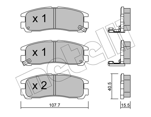 Brake Pad Set, disc brake - 22-0398-0 METELLI