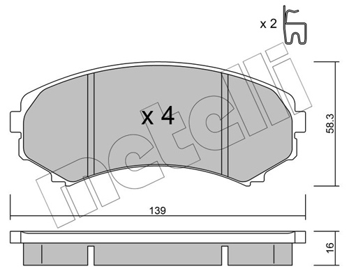Brake Pad Set, disc brake - 22-0399-0 METELLI