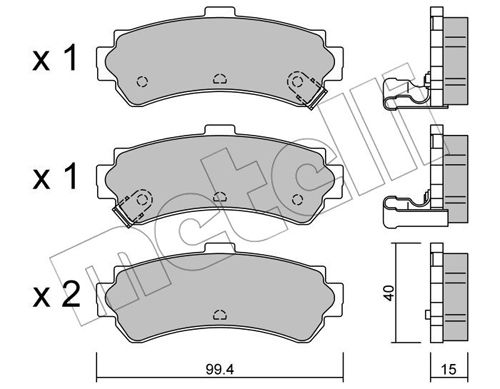 Brake Pad Set, disc brake - 22-0403-0 METELLI
