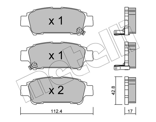 Brake Pad Set, disc brake - 22-0428-0 METELLI