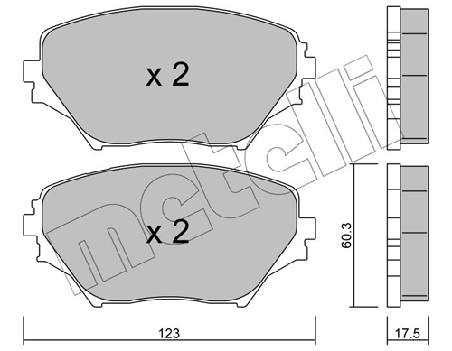 Brake Pad Set, disc brake - 22-0430-0 METELLI