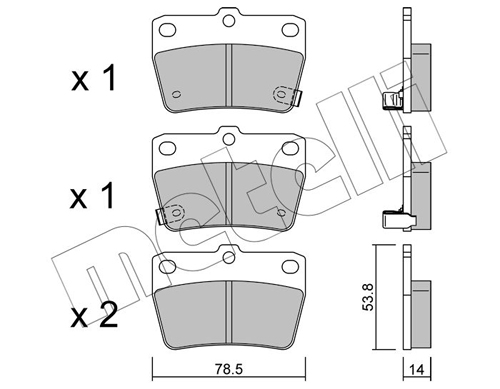 Brake Pad Set, disc brake - 22-0431-0 METELLI