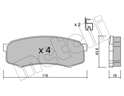 Brake Pad Set, disc brake - 22-0432-0 METELLI